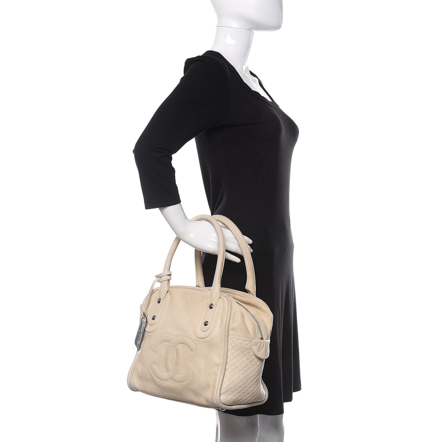 Calfskin Small CC Bowler White