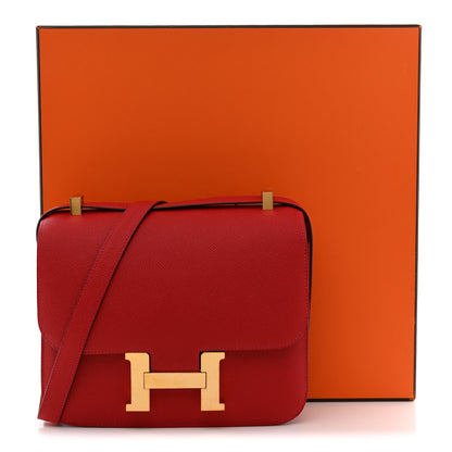 Hermes Epsom Constance 24 Rouge Casaque 11 of 11