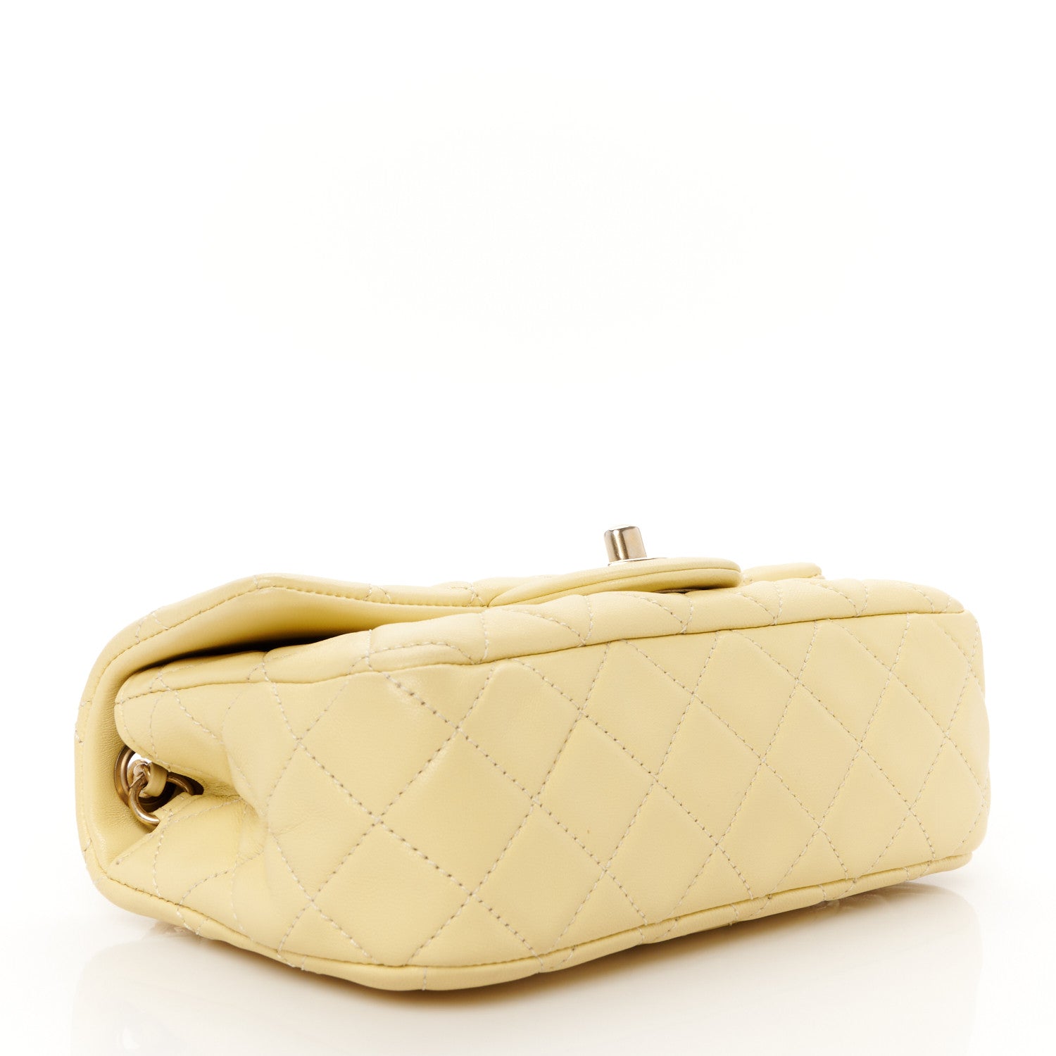 Chanel Lambskin Quilted Mini Rectangular Pearl Crush Flap Light Yellow 4 of 11
