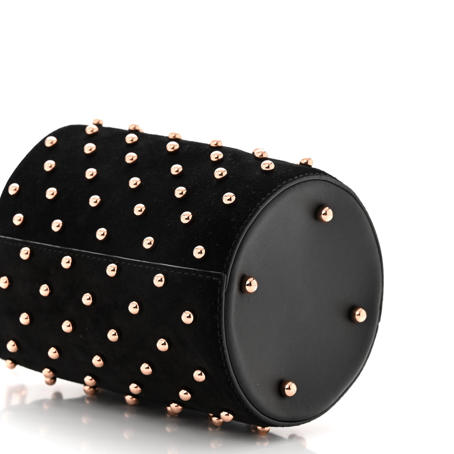 Suede Calfskin Mini Roxy Bucket Bag Black