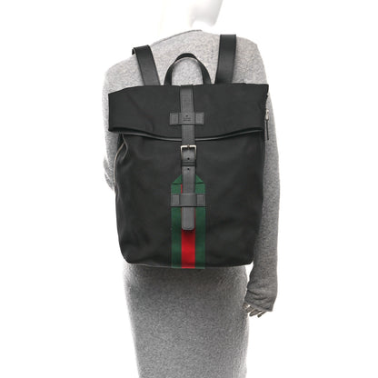 Gucci Techno Canvas Web Single Buckle Backpack Black 2 of 10