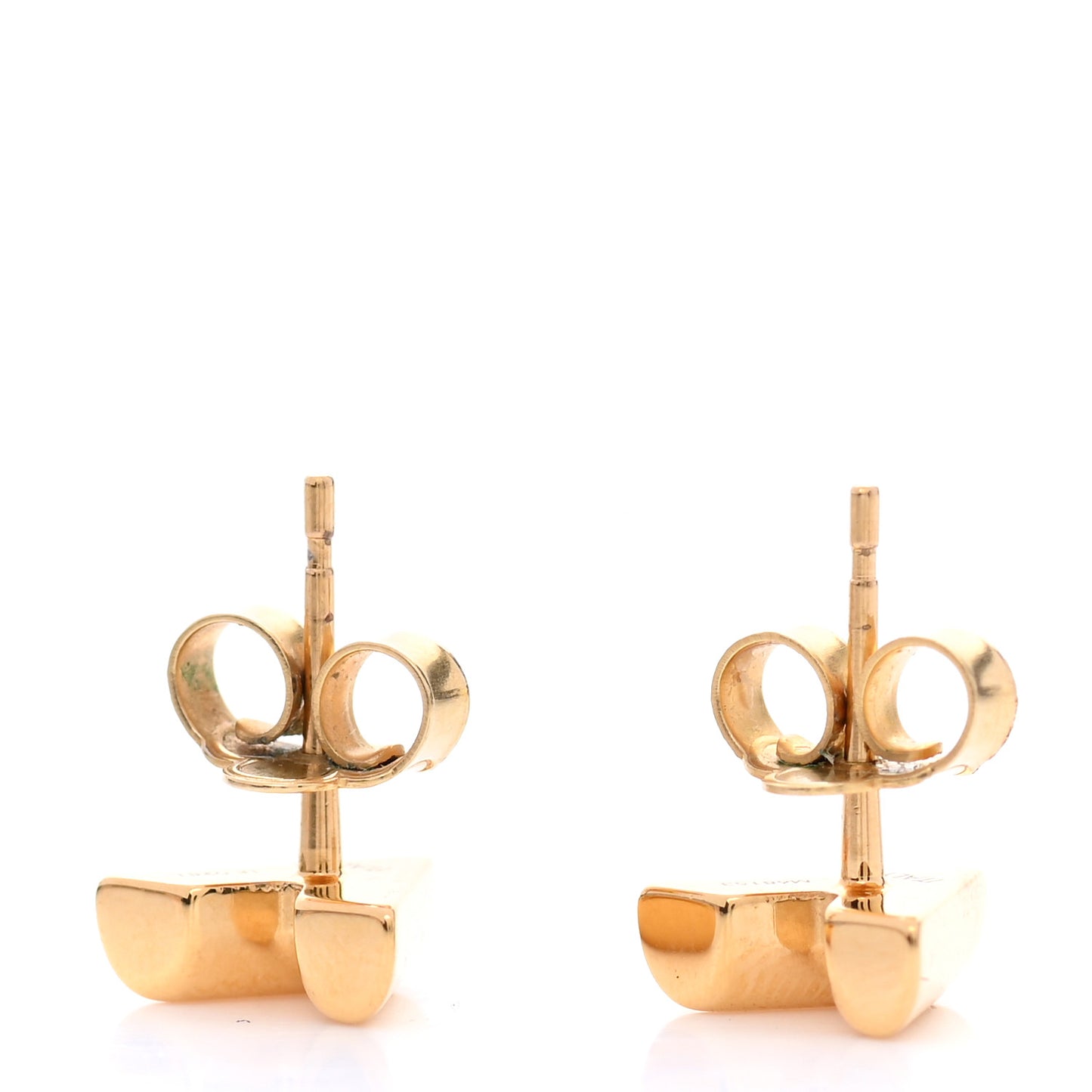 Brass Essential V Stud Earrings Gold