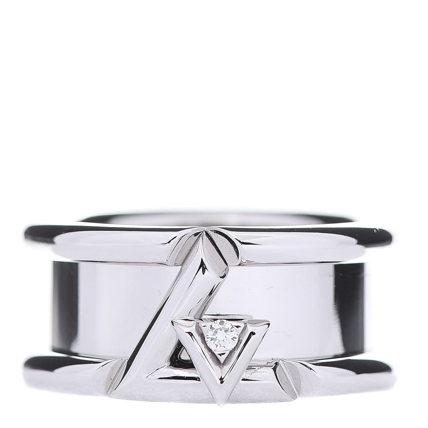 18K White Gold Diamond Volt One Band Ring 55 7.25