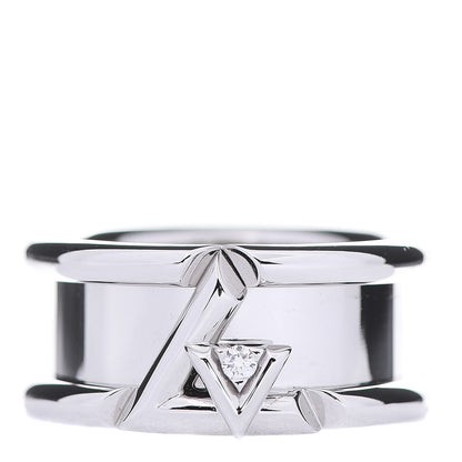 Louis Vuitton 18K White Gold Diamond Volt One Band Ring 55 7.25 1 of 6