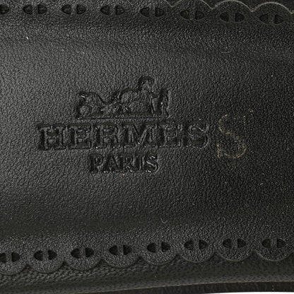 Hermes Calfskin Chaine d'Ancre Gaelle Sandals 40.5 Black 5 of 9