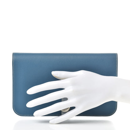 Hermes Swift Dogon Combined Wallet Bleu De Galice and Bleu Lin 2 of 14
