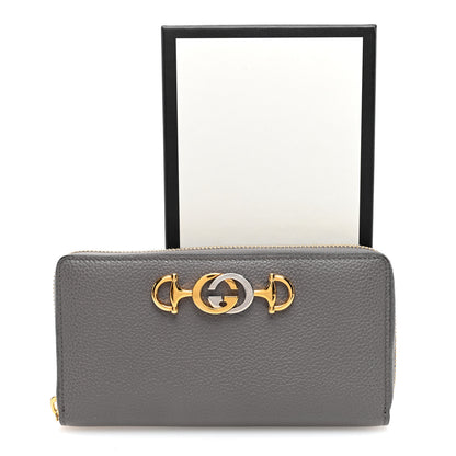 Gucci Grainy Calfskin Zumi Zip Around Wallet Dusty Grey 7 of 7