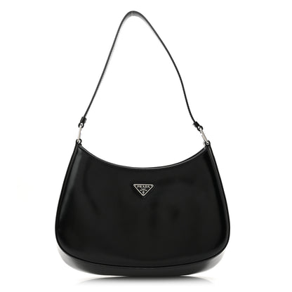 Prada Spazzolato Cleo Shoulder Bag Black 1 of 11