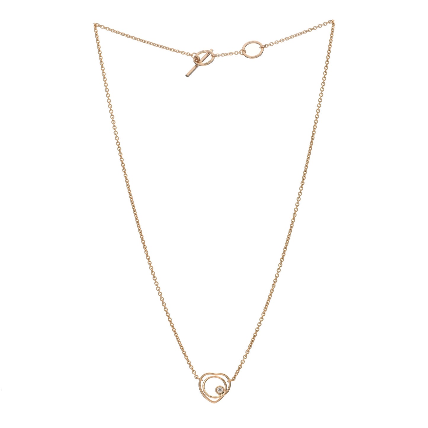 18K Rose Gold Diamond TPM Vertige Coeur Necklace ST