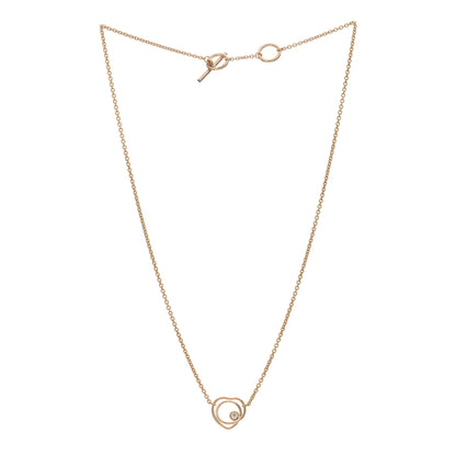 Hermes 18K Rose Gold Diamond TPM Vertige Coeur Necklace ST 2 of 3