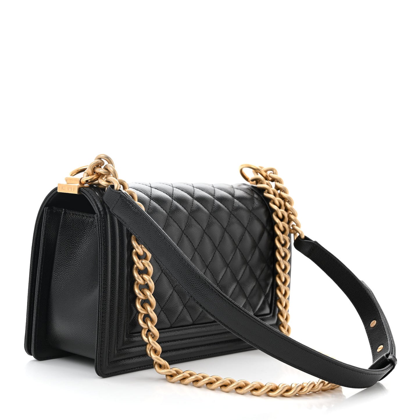 Caviar Quilted Medium Boy Flap Black
