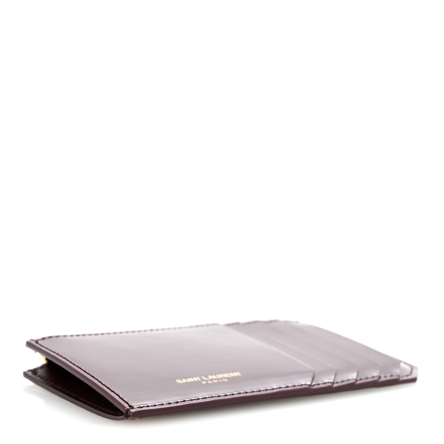 Saint Laurent Patent 5 Fragments Zip Pouch Card Holder Bordeaux 4 of 9