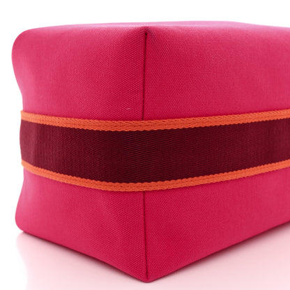 Hermes Canvas Large Bride-A-Brac Pouch Hibiscus 7 of 10