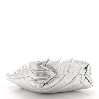 Balenciaga Crushed Calfskin Quilted Crush Small Tote Bag Silver 4 of 10