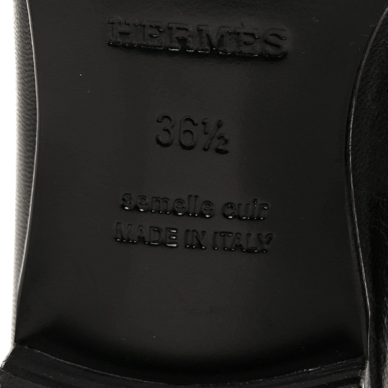Hermes Goatskin Womens Paris Loafers 36.5 Black 6 of 9