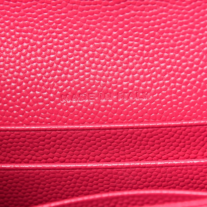 Saint Laurent Grain De Poudre Matelasse Chevron Small Monogram Envelope Wallet Bubblegum 9 of 10