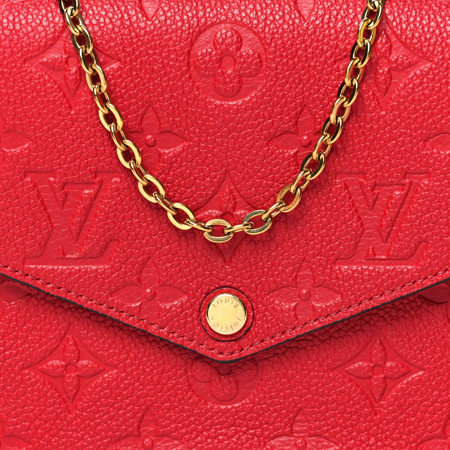 Louis Vuitton Empreinte Pochette Felicie Chain Wallet Scarlet 8 of 8