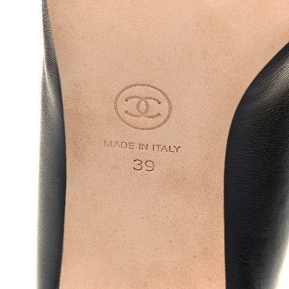 Chanel Lambskin Grosgrain Chain Cap Toe Pumps 39 Black 5 of 8