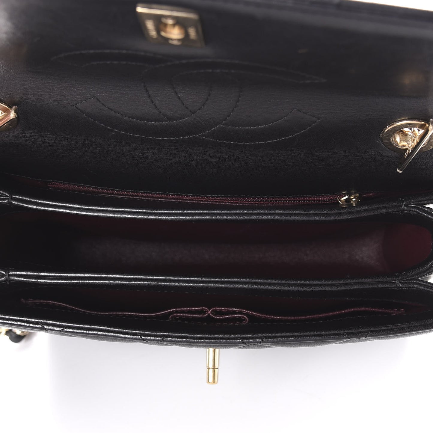 Lambskin Quilted Small Trendy CC Dual Handle Flap Bag Black