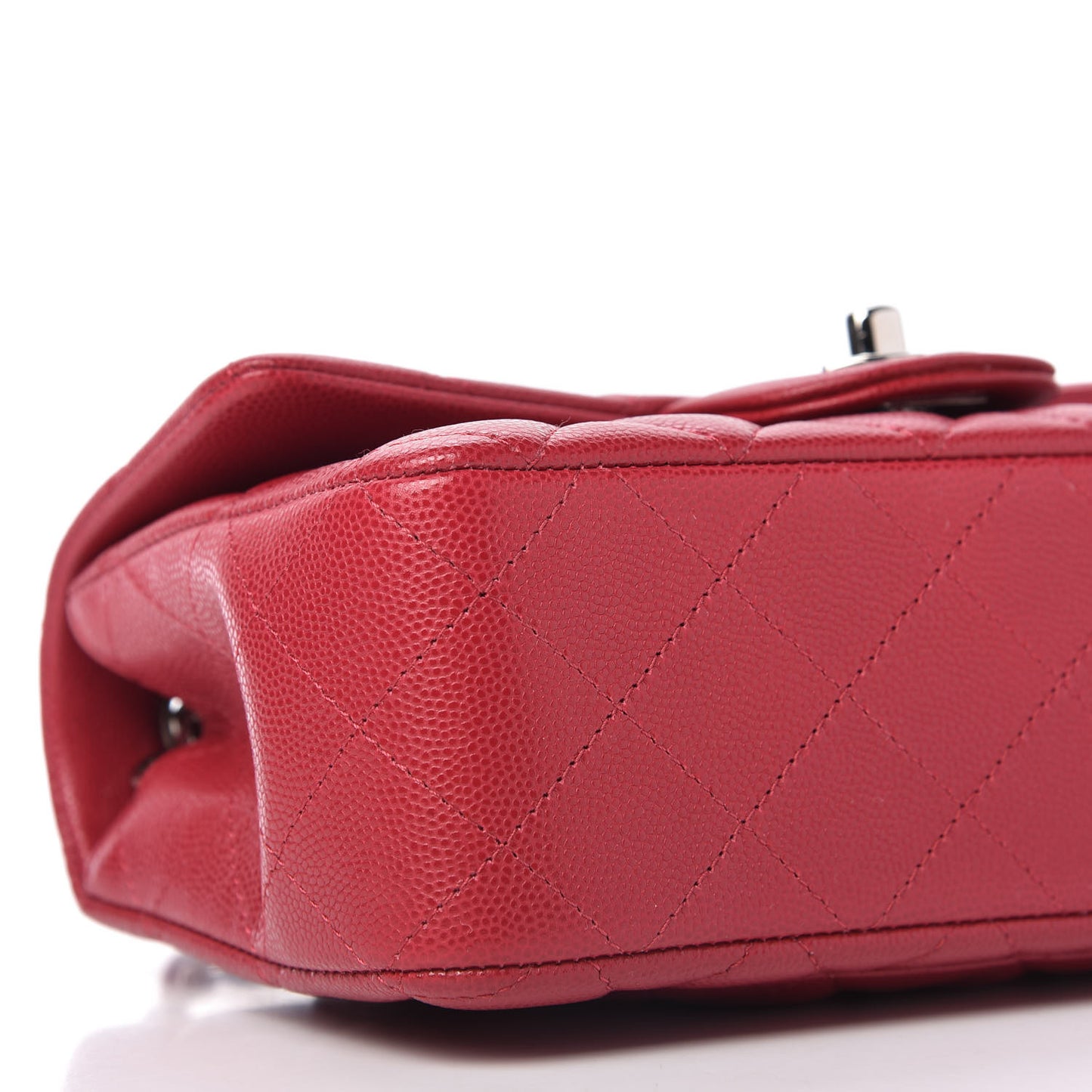 Caviar Quilted Mini Rectangular Flap Dark Pink