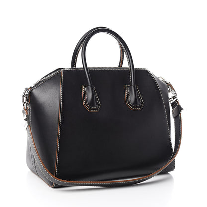 Givenchy Calfskin Contrast Topstitch Medium Antigona Black White Brown 3 of 12