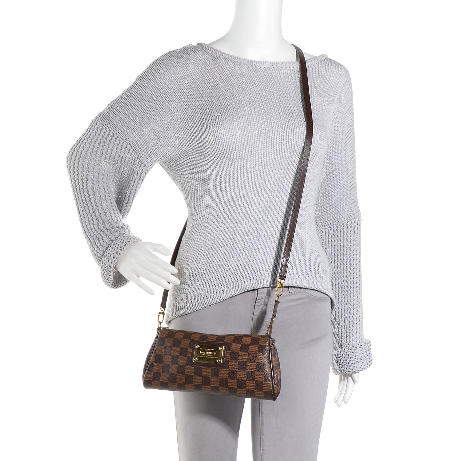 Louis Vuitton Damier Ebene Eva Clutch 2 of 8