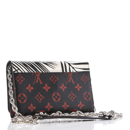 Louis Vuitton Monogram Palm Twist Chain Wallet Black White 3 of 7