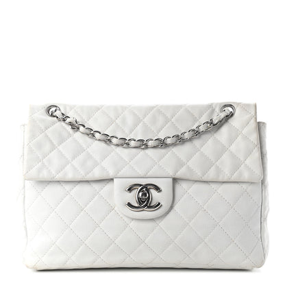 Chanel Caviar Quilted XL Jumbo Single Flap White 1 of 10
