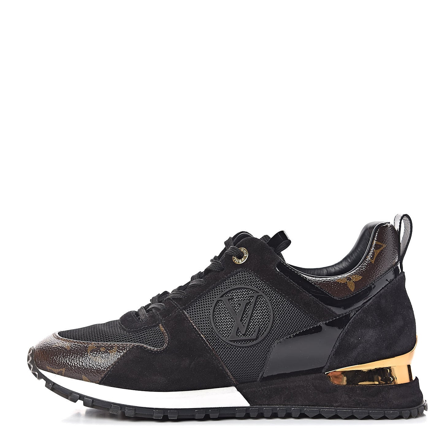 Suede Monogram Run Away Sneakers 39 Black
