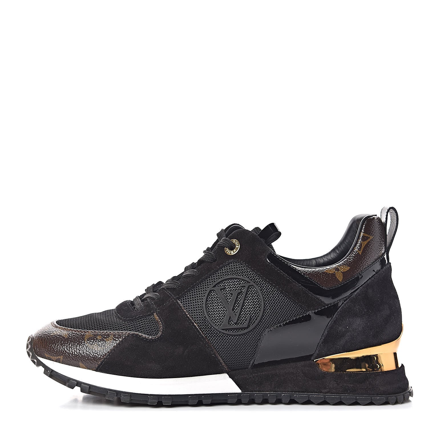 Louis Vuitton Suede Monogram Run Away Sneakers 39 Black 1 of 11