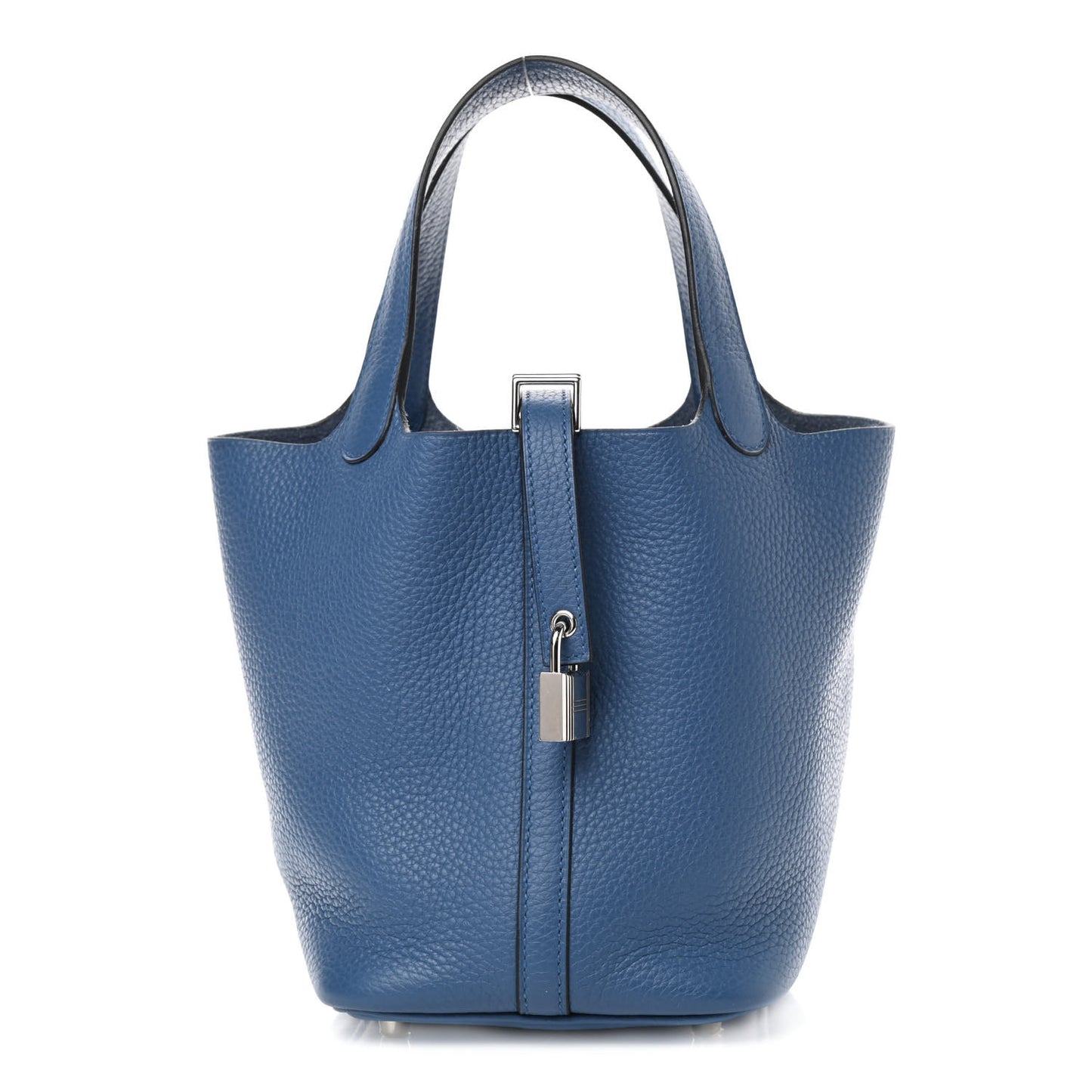 Taurillon Clemence Picotin Lock 18 PM Bleu Agate