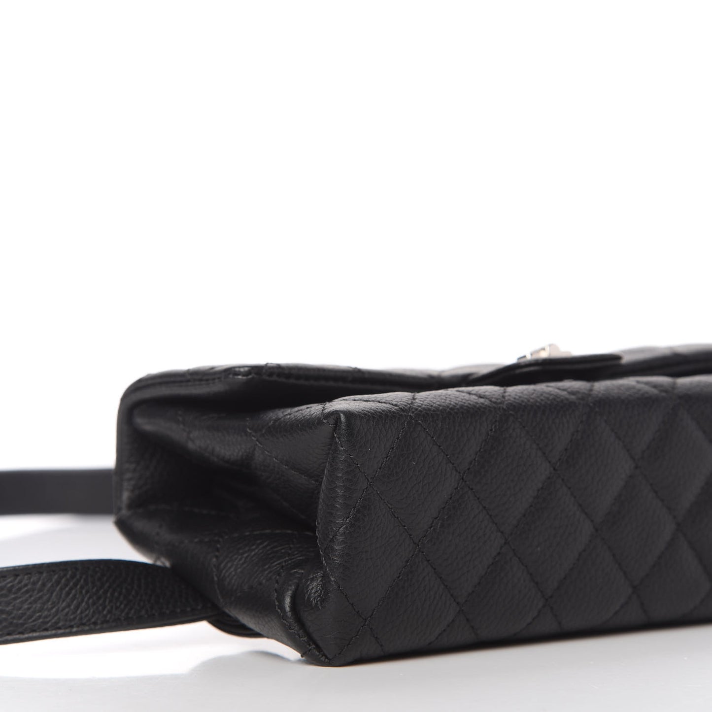 Grained Calfskin Quilted 2.55 Reissue Flap Belt Bag Clutch Black