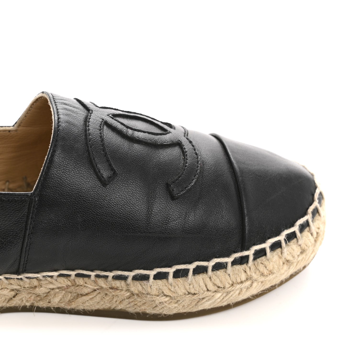 Chanel Lambskin CC Espadrilles 36 Black 10 of 11