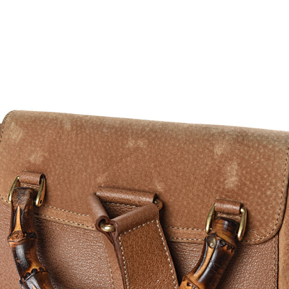 Gucci Suede Bamboo Backpack Beige 8 of 14