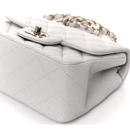 Chanel Lambskin Quilted Mini Square Flap Light Grey 11 of 12