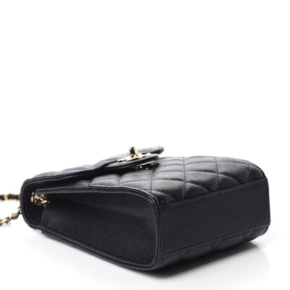 Chanel Caviar Quilted Classic Phone Holder Navy 4 of 11