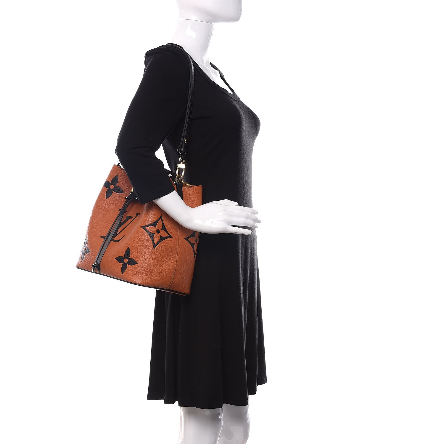 Louis Vuitton Empreinte Monogram Giant Crafty Neonoe MM Caramel Black 2 of 12