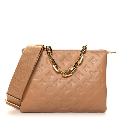 Louis Vuitton Lambskin Embossed Monogram Coussin PM Camel 1 of 11