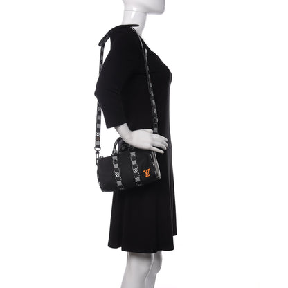 Louis Vuitton Calfskin Damier Distorted Keepall XS Black 2 of 9