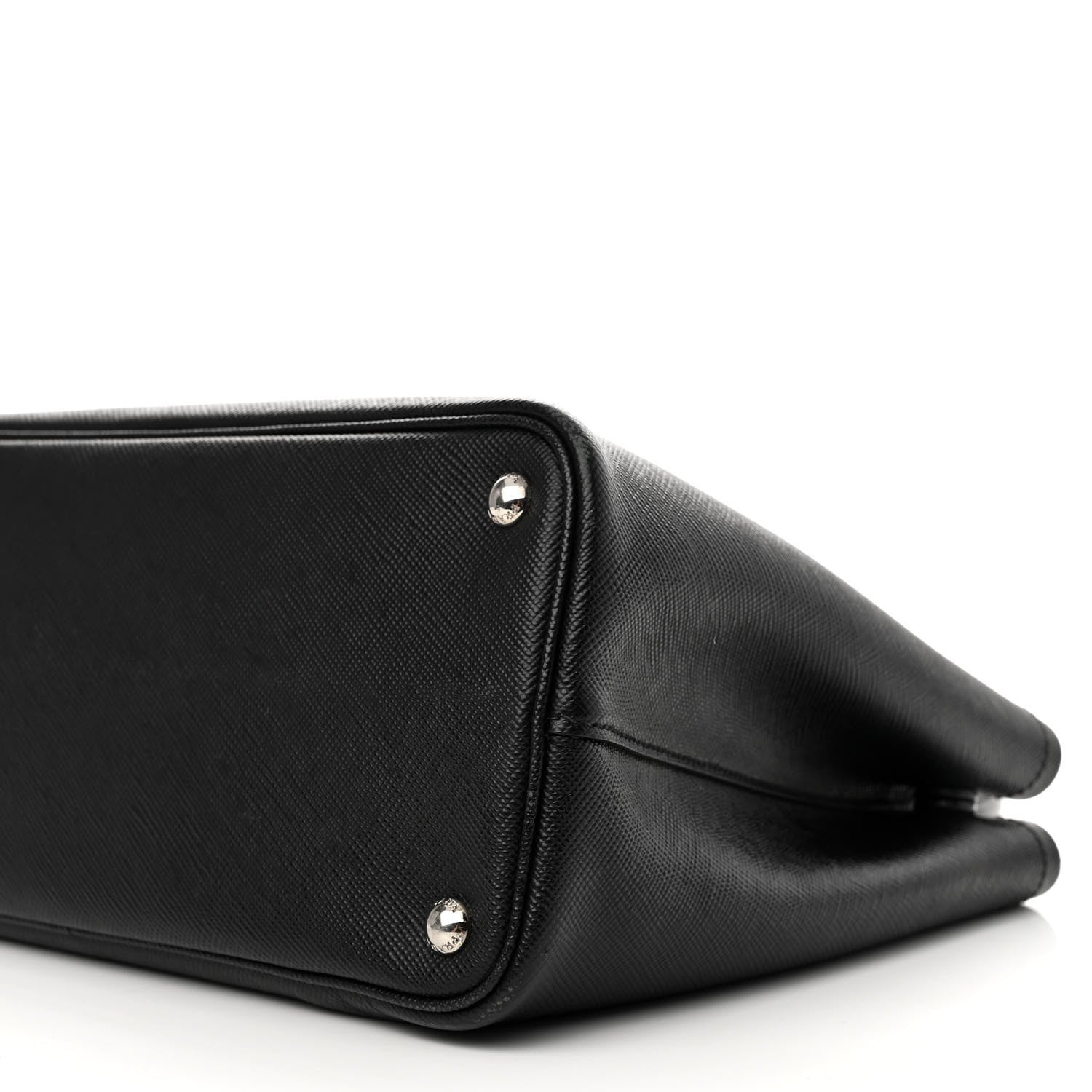 Prada Saffiano Cuir Large Double Bag Black Mughetto 9 of 17