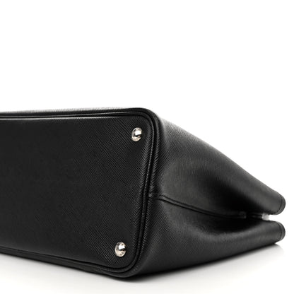 Prada Saffiano Cuir Large Double Bag Black Mughetto 9 of 17