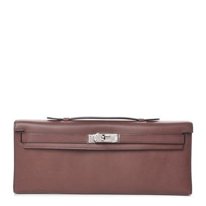 Hermes Tadelakt Kelly Cut Clutch Pochette Griolet 1 of 12