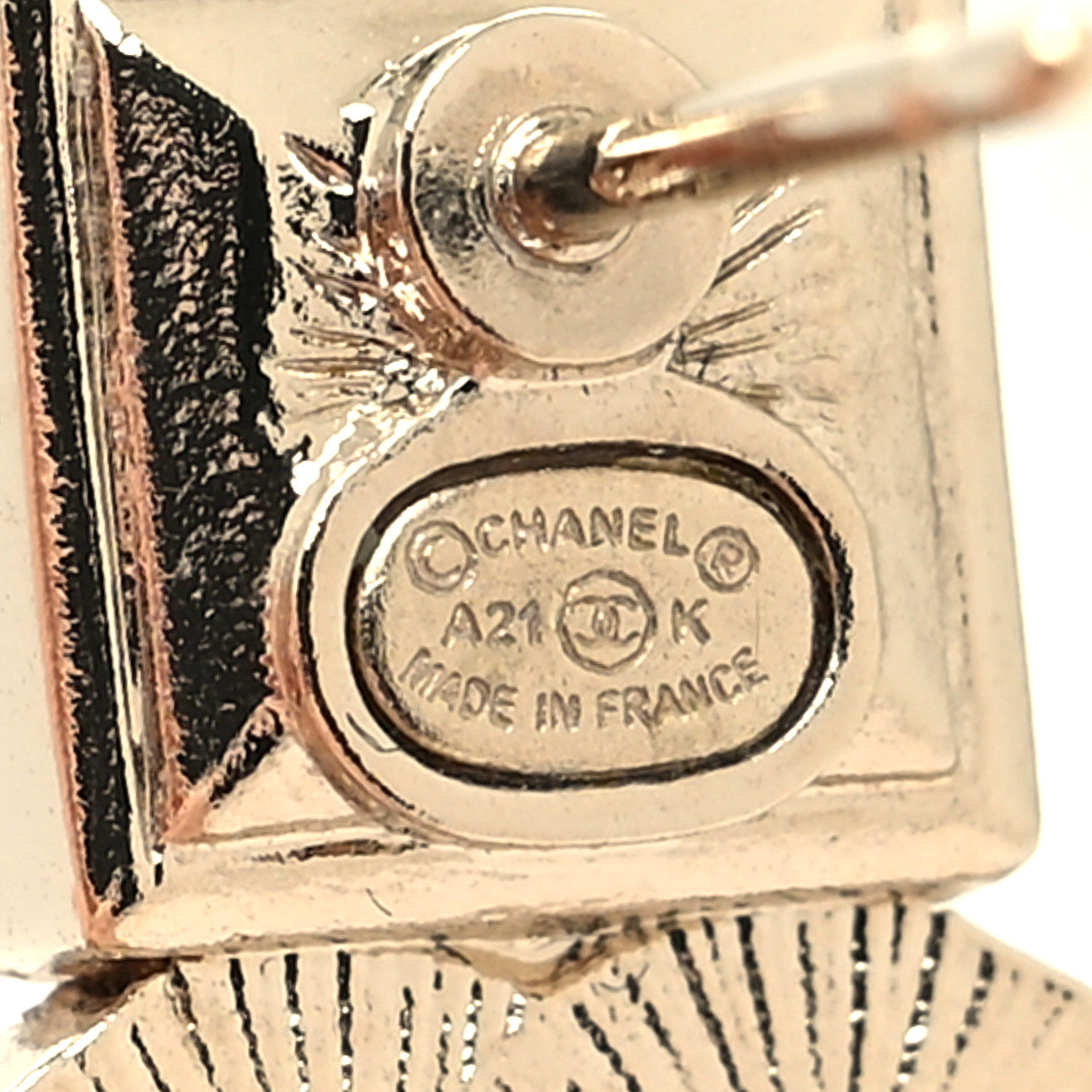 Crystal CC Drop Earrings Pink Gold