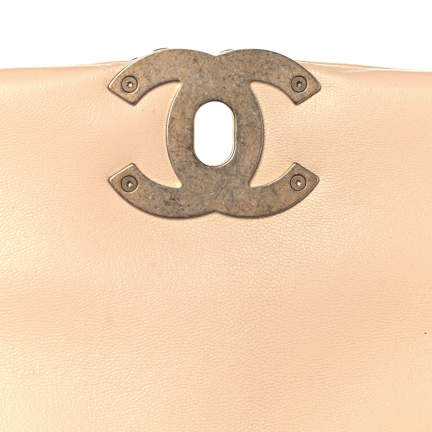Chanel Shiny Goatskin Quilted Medium Chanel 19 Flap Beige 13 of 14