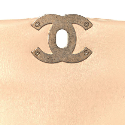 Chanel Shiny Goatskin Quilted Medium Chanel 19 Flap Beige 13 of 14