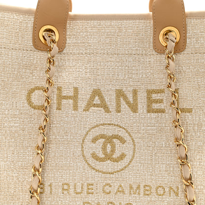 Chanel Mixed Fibers Calfskin Medium Deauville Tote Light Beige 8 of 8