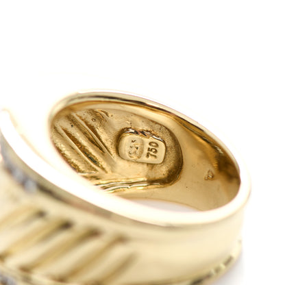 David Yurman 18K Yellow Gold Diamond Cable Cigar Band Ring 54 7 5 of 6