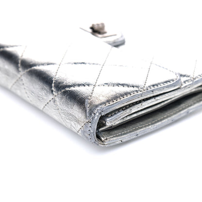 Chanel Metallic Aged Calfskin Quilted Reissue Long Flap Wallet Light Silver 14 of 15