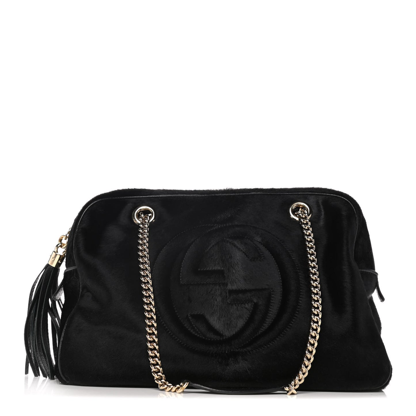 Pony Hair Medium Soho Bowler Black