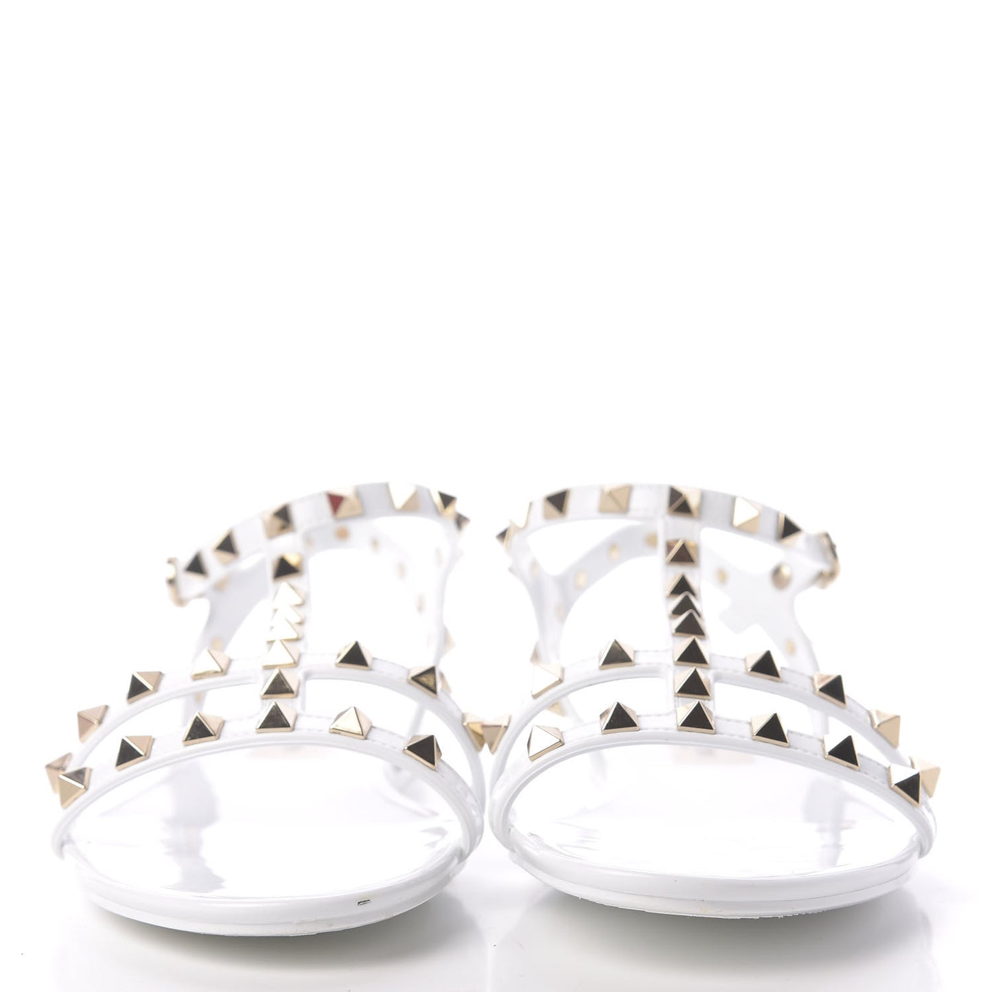 PVC Jelly Rockstud Caged Sandals 39 Optic White